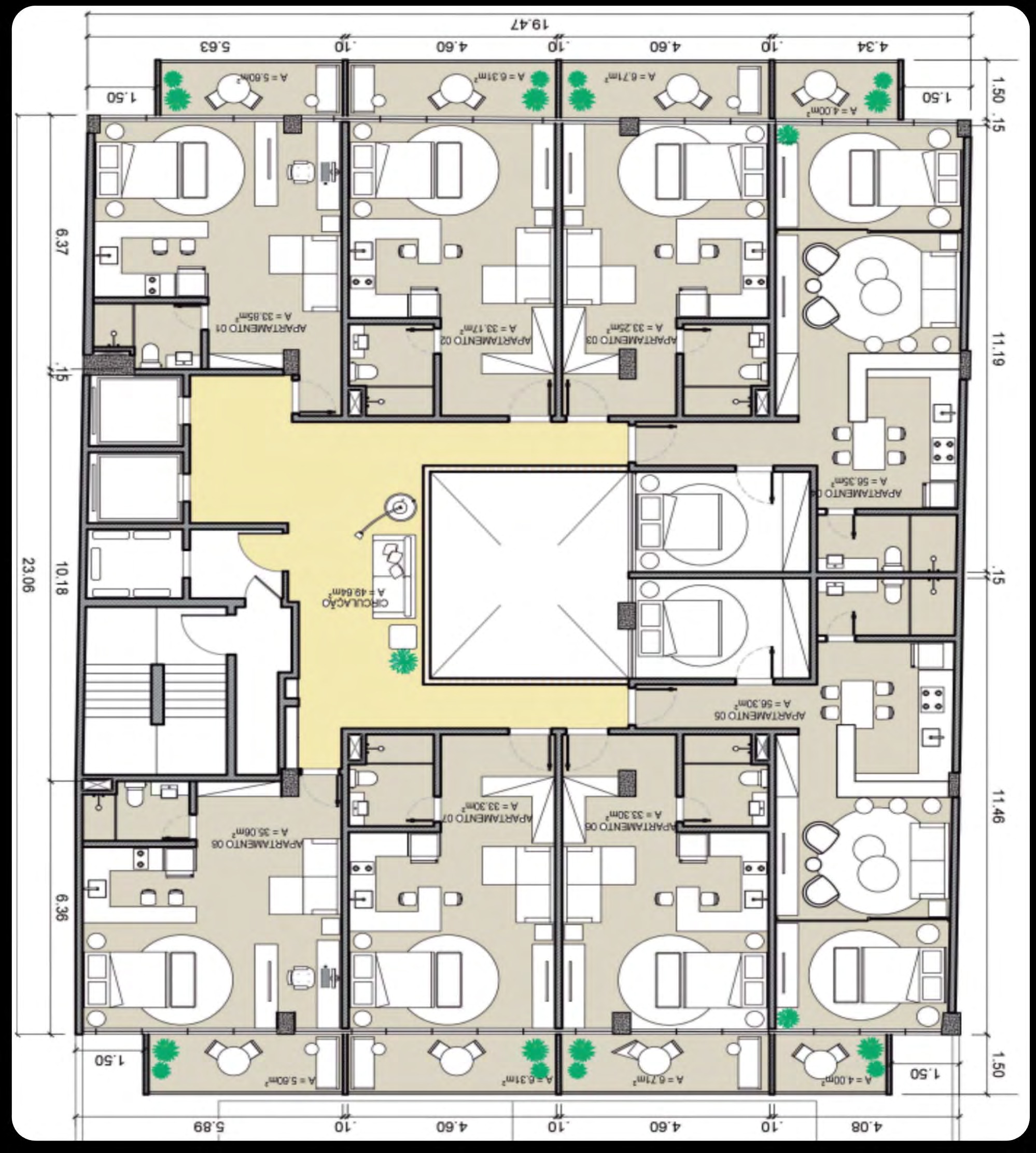 Planta arquitetônica do Projeto Mena